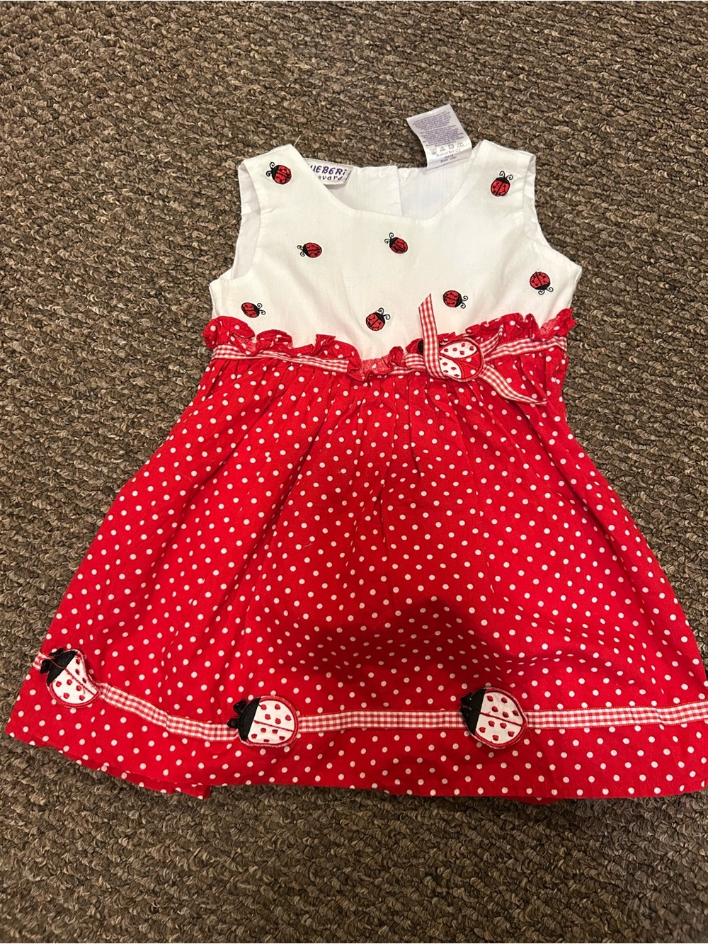 Vintage Ladybug Polka Dot Sundress (18 months)